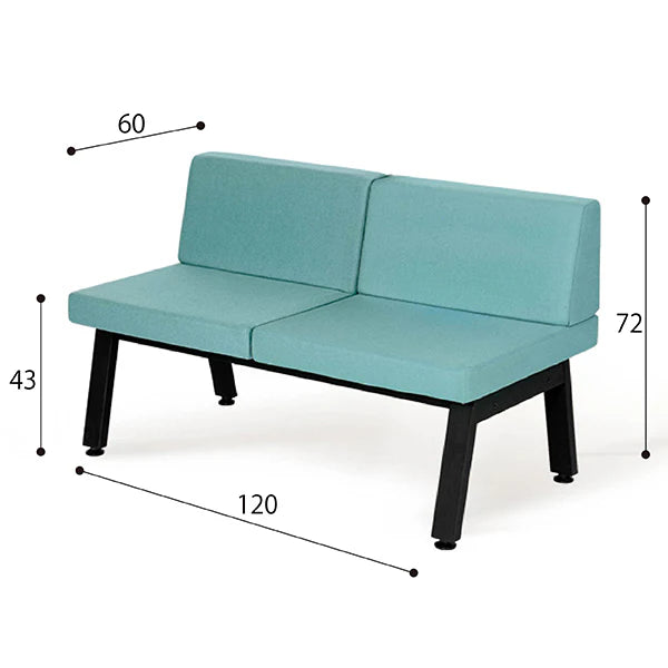 Pソファ セクショナルソファチェア - ハイバック2人掛け