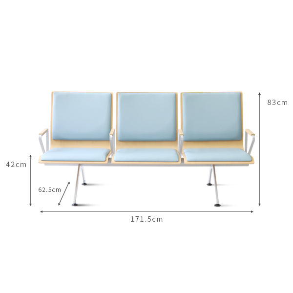 Plywood Bench 大廳等候椅-扶手三人座