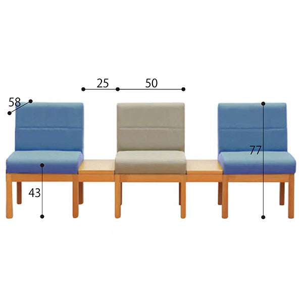 S Bench Waiting Lounge - Three-seater