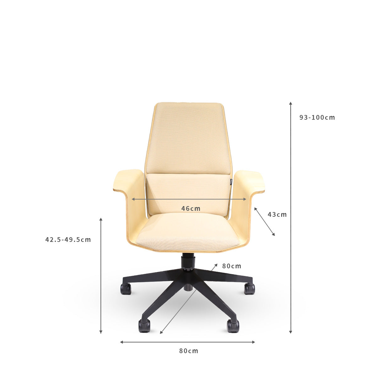 Woody Office Chair - Mid with armrest