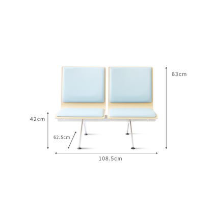 合板ベンチロビー待合椅子 - 3人掛け