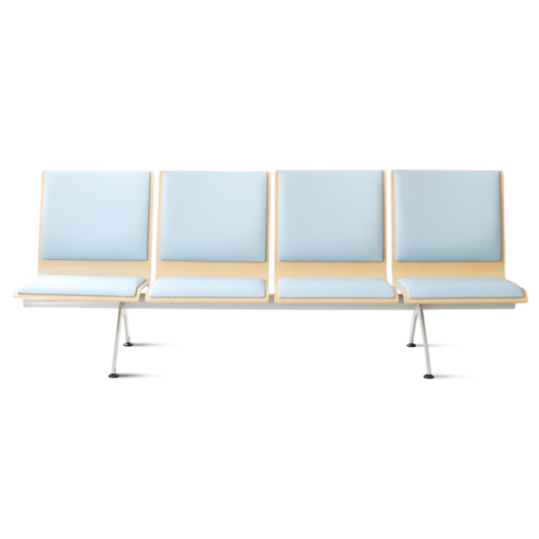 合板ベンチロビー待合椅子 - 4人掛け