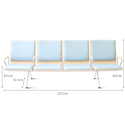 合板ベンチロビー待合椅子 - 4人掛け