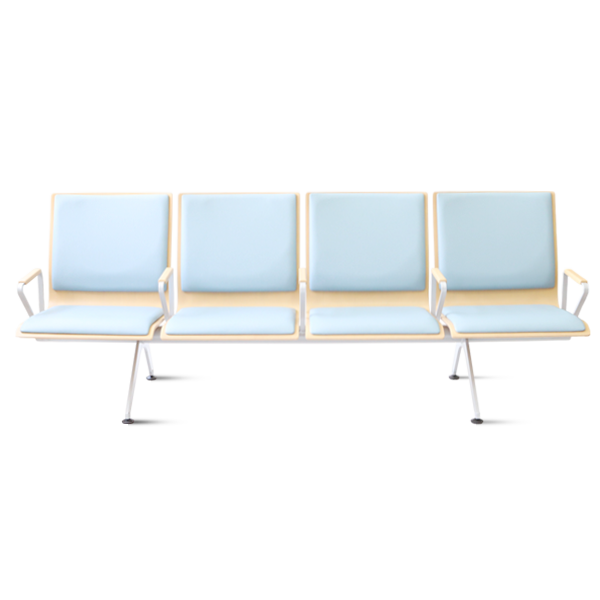 合板ベンチロビー待合椅子 - 4人掛け