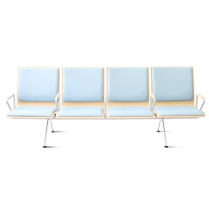 合板ベンチロビー待合椅子 - 4人掛け