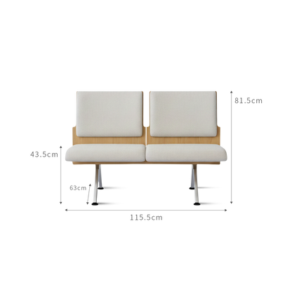 Kベンチロビー待合椅子-肘掛け3人掛け