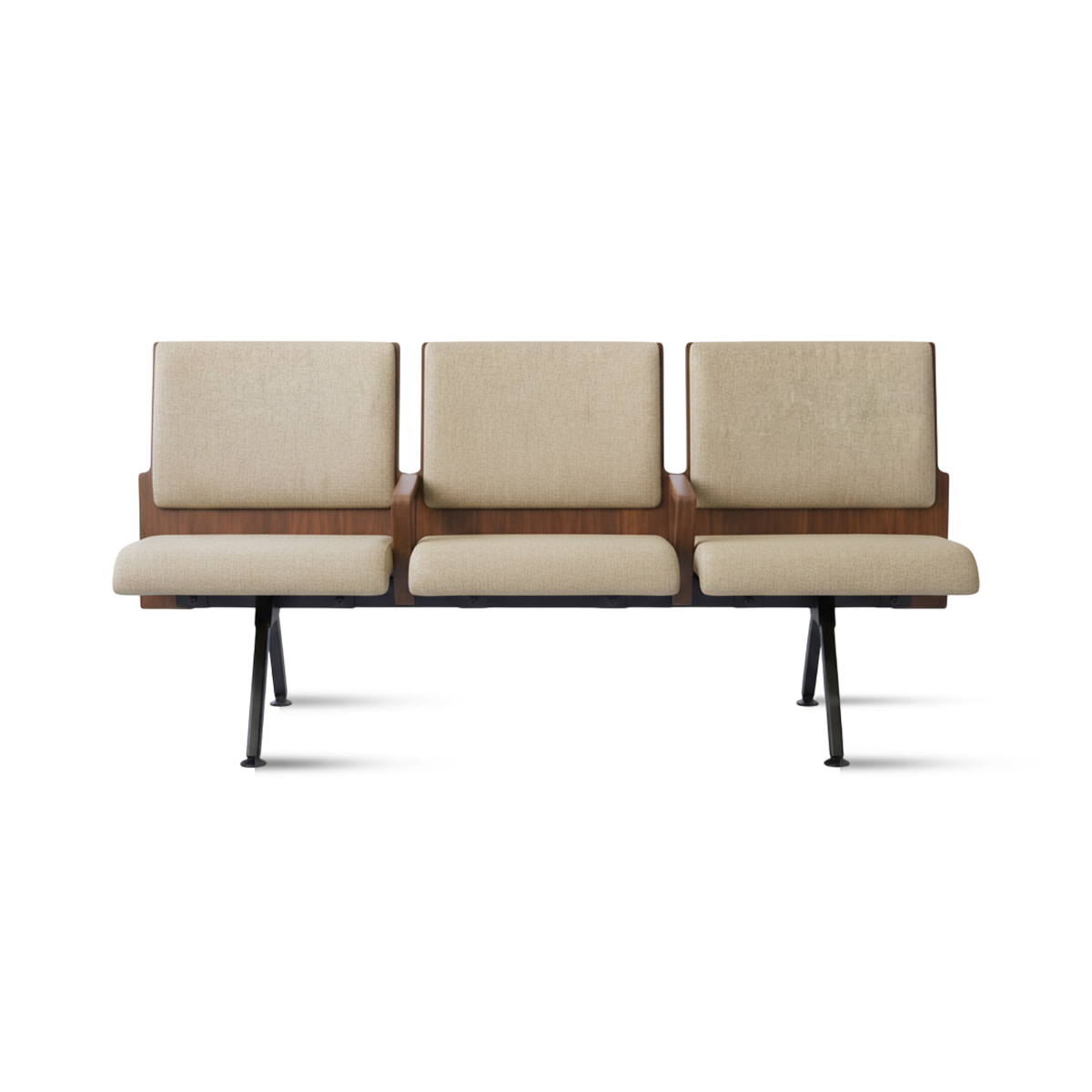 Kベンチロビー待合椅子 | 3人掛けアームレスト付き