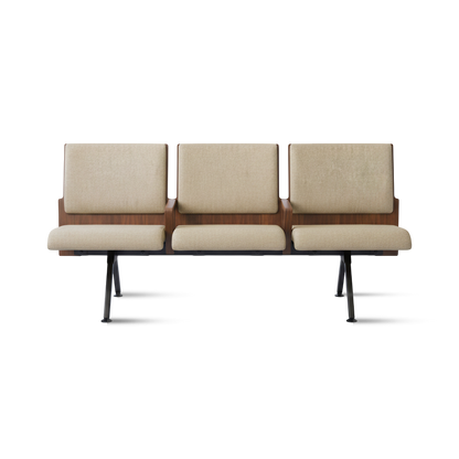 Kベンチロビー待合椅子 | 3人掛けアームレスト付き