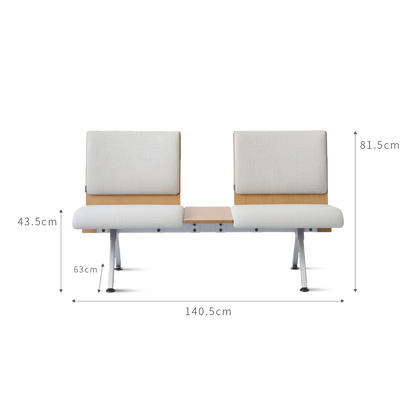 Kベンチロビー待合椅子-肘掛け3人掛け