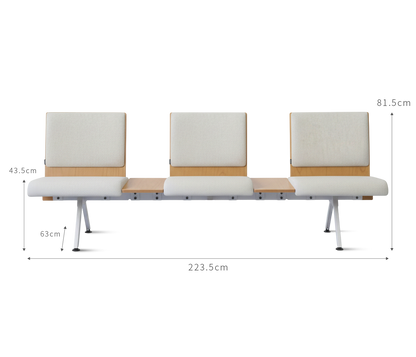 Kベンチロビー待合椅子-肘掛け3人掛け