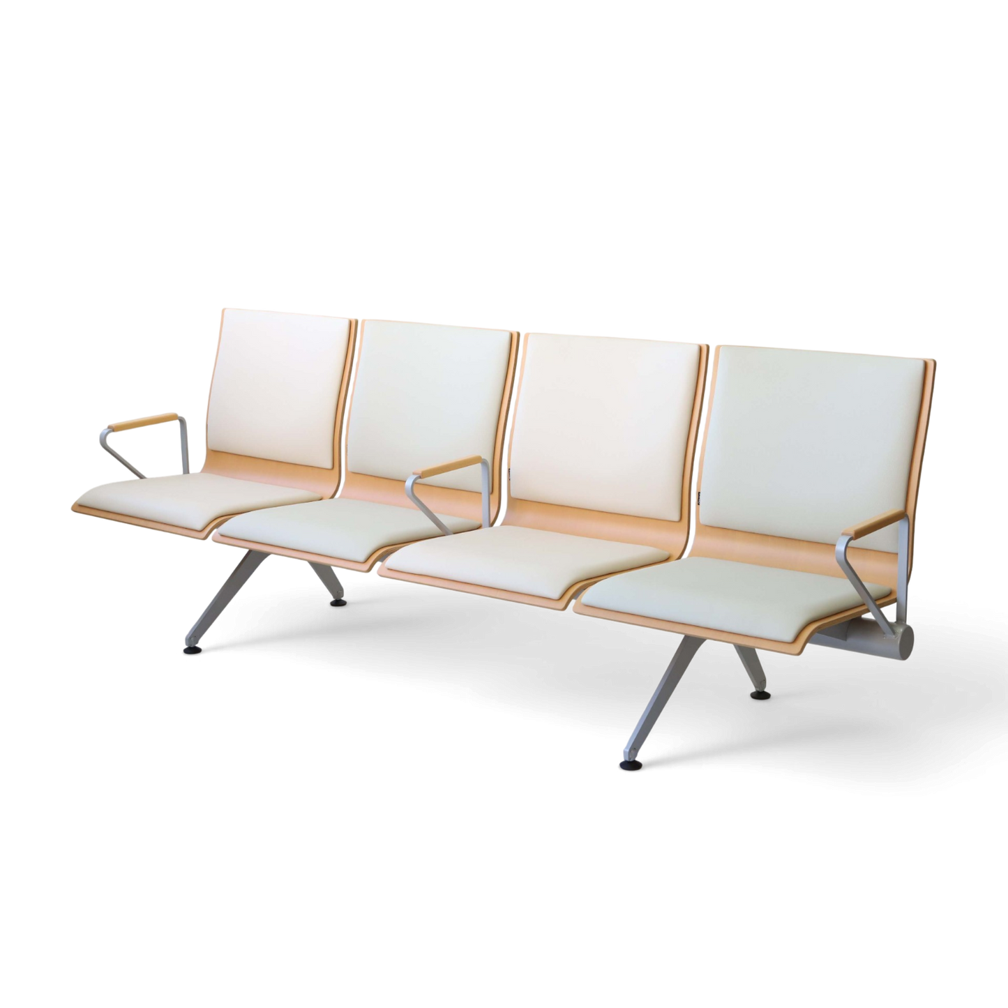 Plywood Bench Lobby Waiting Chair | Armrest 4-seater