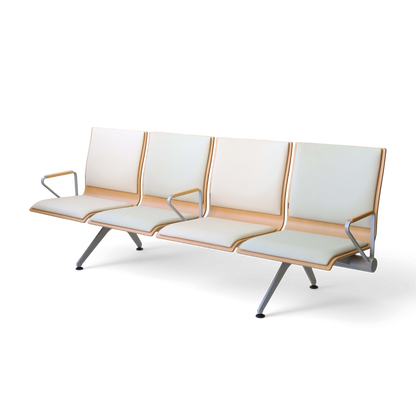 Plywood Bench Lobby Waiting Chair | Armrest 4-seater