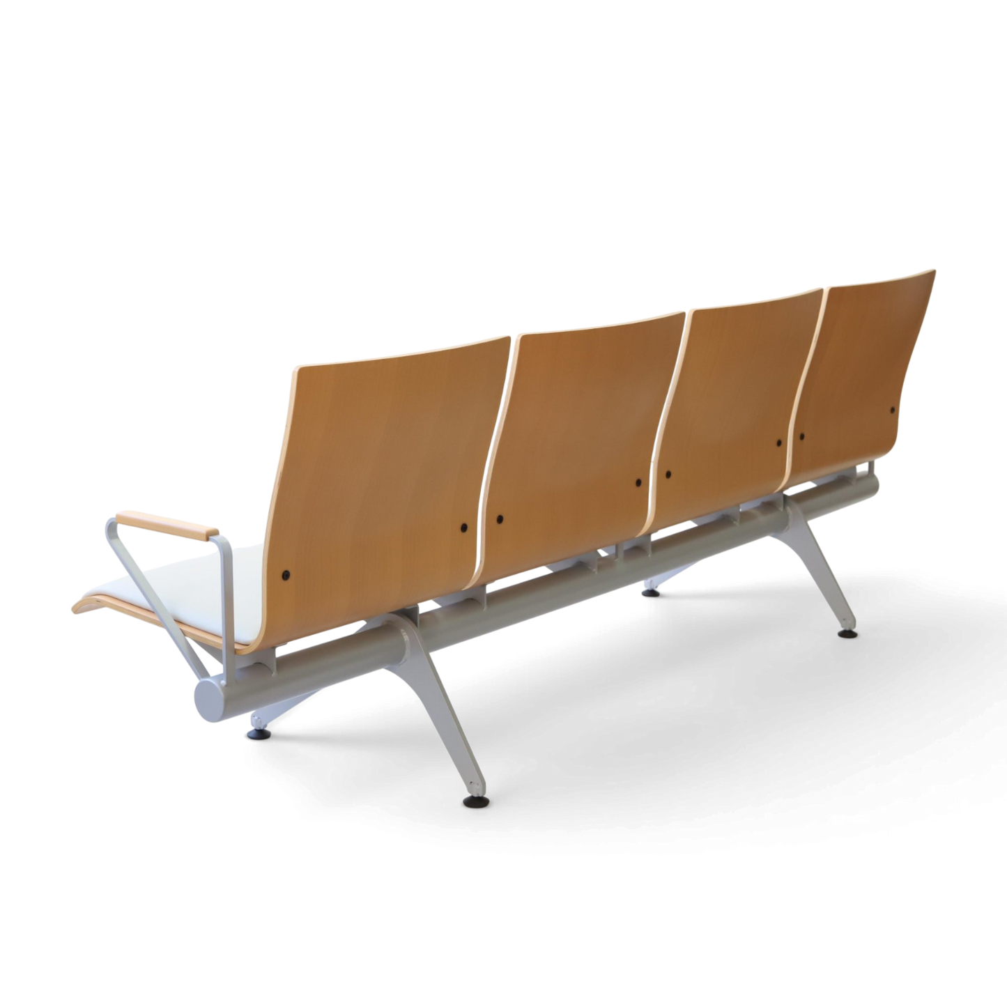 Plywood Bench Lobby Waiting Chair | Armrest 4-seater