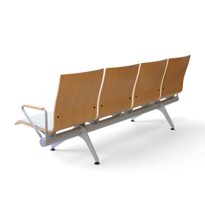 Plywood Bench Lobby Waiting Chair | Armrest 4-seater