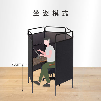 WORK BOOTH with Top Panel - Fabric