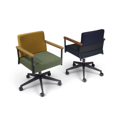 PROVOUR 台日設計家具｜木質辦公桌辦公椅 T Chair 會議椅，具備實木扶手、五爪腳輪及可升降功能，展現現代簡約風格。